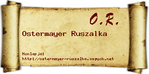 Ostermayer Ruszalka névjegykártya